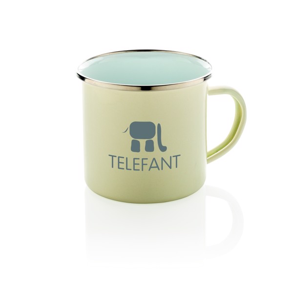 Xd Collection enamel mug, 350 ml carbon steel - White