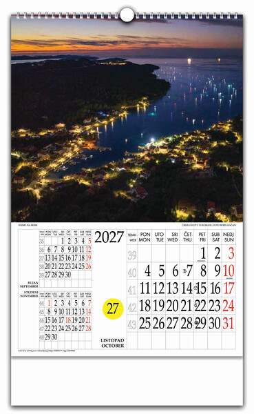 Zidni kalendar s rotacijskim krugom – Idemo na more