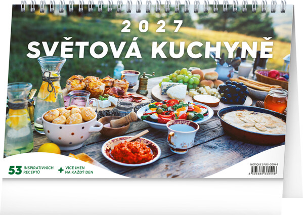 Notique Stolní Kalendář Světová Kuchyně 2027, 23,1 x 14,5 cm