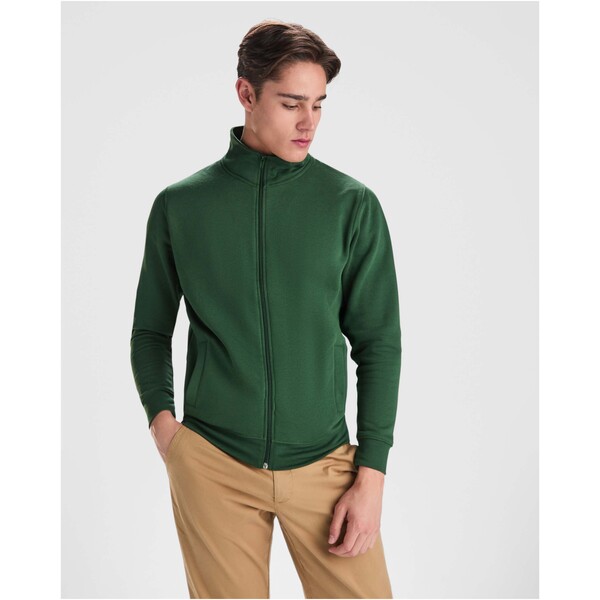 Maglione unisex con cerniera intera Ulan - Verde bottiglia / M