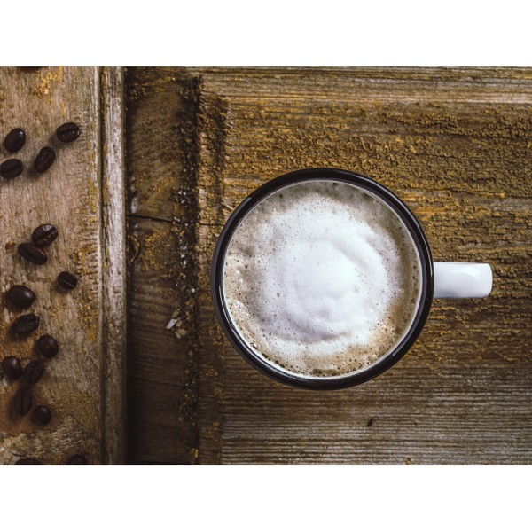 Retro Mug Émail 350 ml - Blanc / Noir