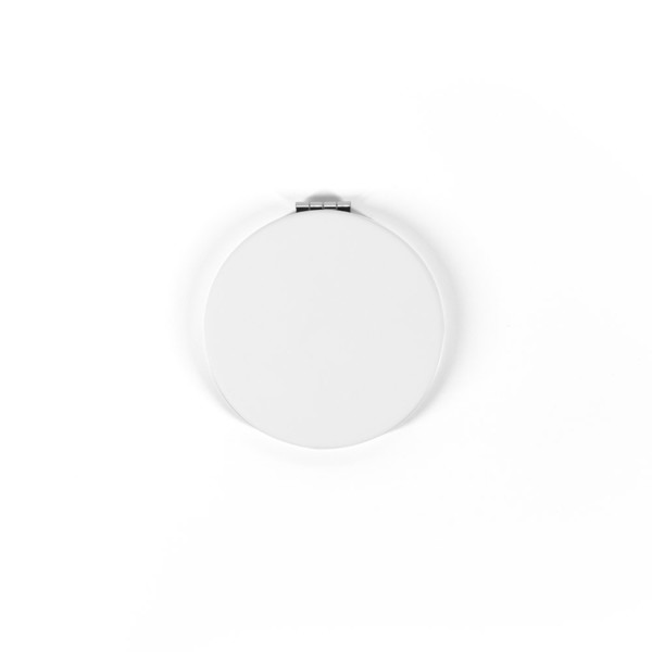 FREYA. Double-sided round mirror with matte PU exterior - White