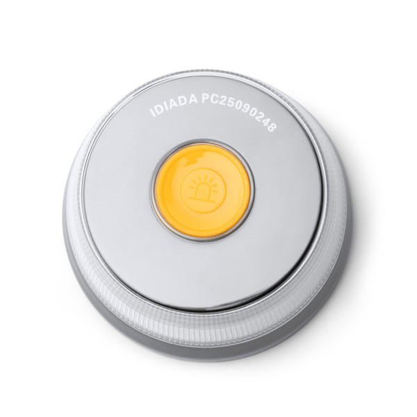 Homologated V16 emergency light with geolocation and magnetic base, custom branded