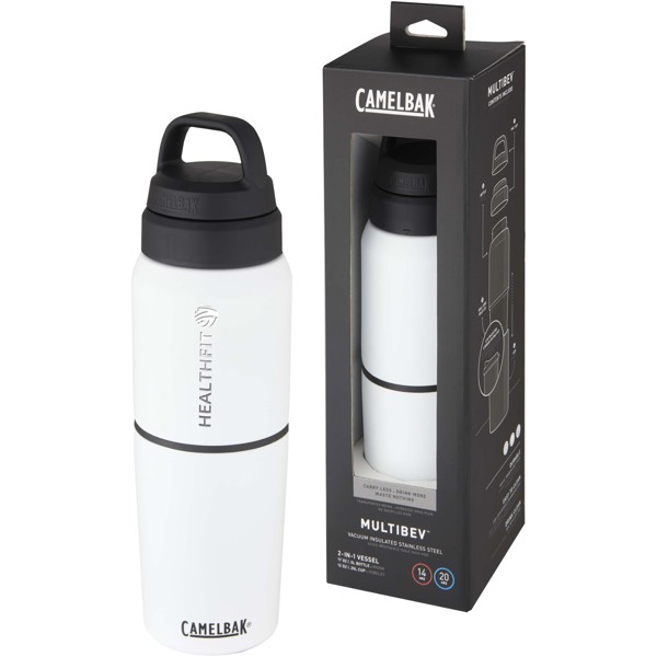 Garrafa de 500 ml de aço inoxidável com isolamento a vácuo e copo de 350 ml "MultiBev"