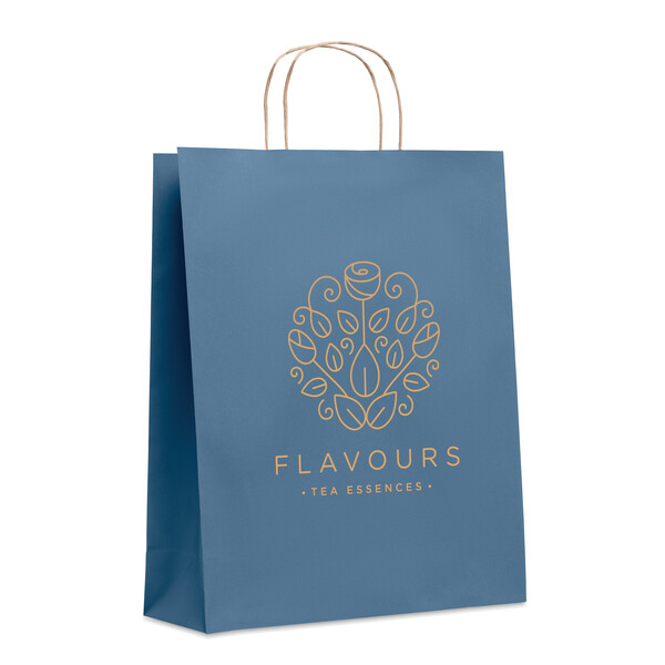 Sac en papier grand format Paper Tone L - Bleu