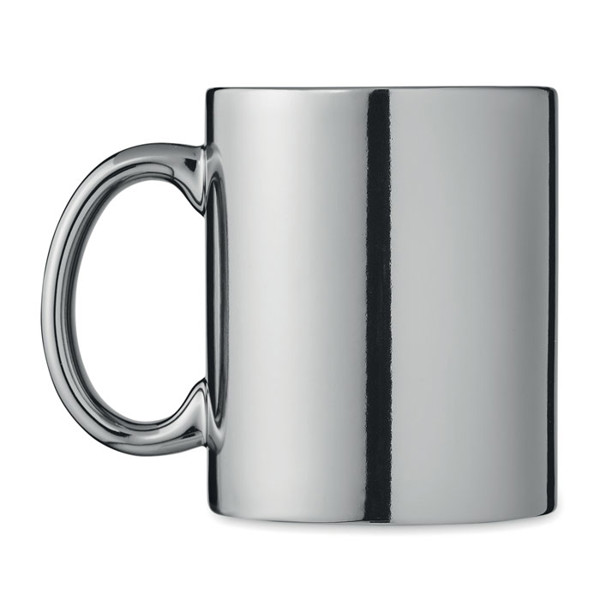 Ceramic mug metallic 300 ml Holly - Shiny Silver