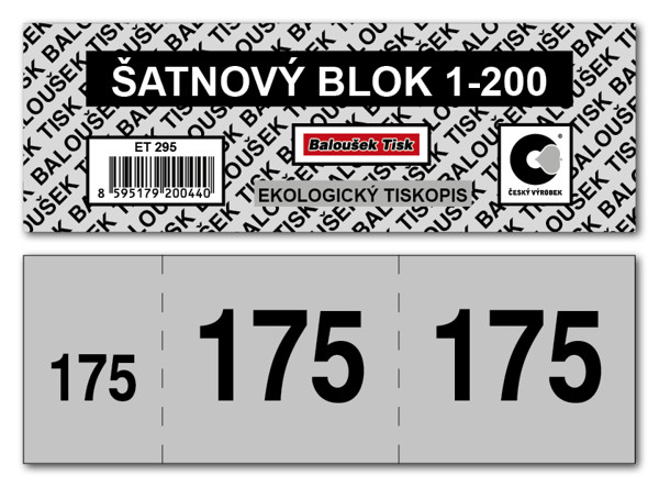 Šatnové Bloky 1-200 Čísel