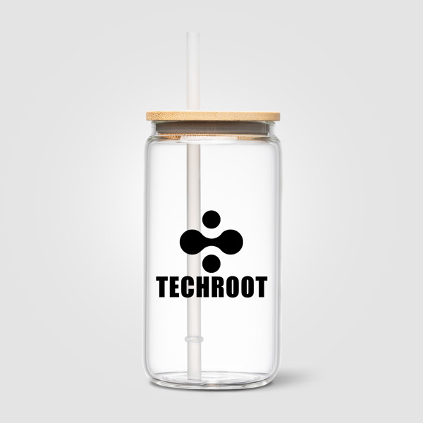 Cádiz Glass Bamboo Lid Tumbler - 500 ml - Clear / 4 Colour inkjet