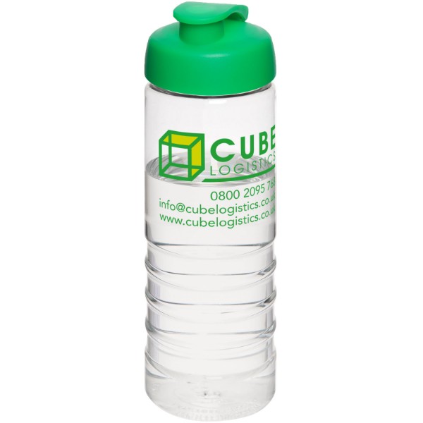 H2O Treble 750 ml sportovní lahev s vyklápěcím víčkem - Průhledná / Zelená