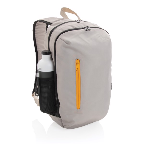 Impact AWARE™ 300D RPET casual backpack - Brown / Orange