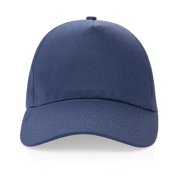 Casquette 5 panneaux en coton recyclé 190gr IMPACT - Bleu Marine