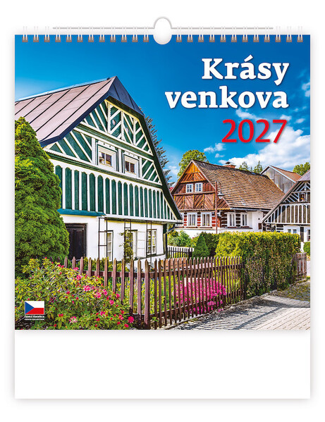 Nástěnný kalendář Krásy venkova 30 × 30 cm