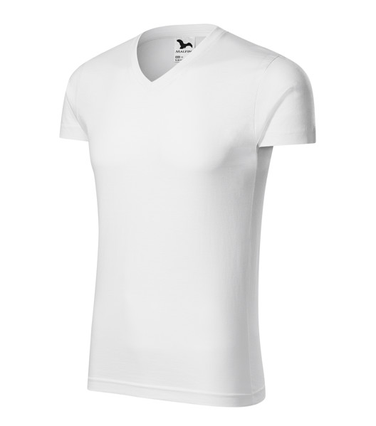 T-Shirt Men’S Malfini® Slim Fit V-Neck - White / L