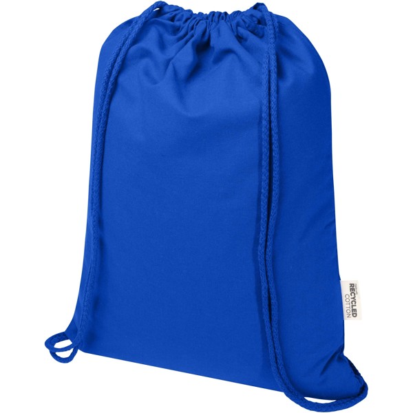 Sac de 5 L avec cordon Oregon Blend en coton recyclé 140 g/m² certifié GRS - Bleu royal
