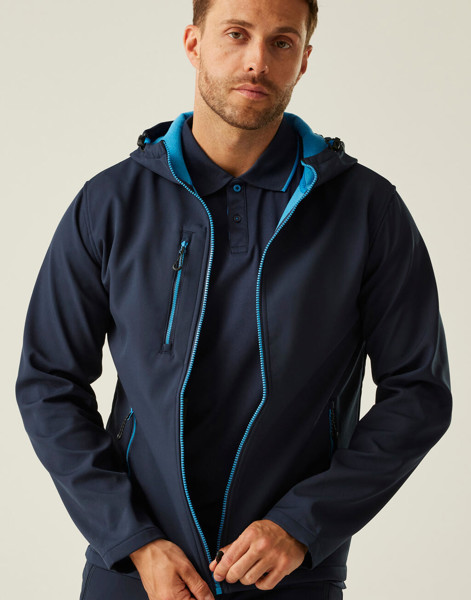 Navigate 2-Layer Hooded Softshell Jacket - Black / Lime Green / 3XL