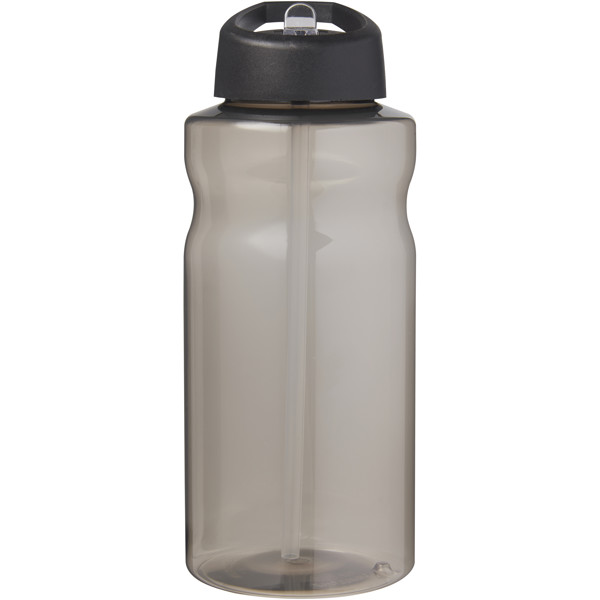 Športová fľaša H2O Active® Eco Big Base s objemom 1 l a viečkom s výtokom - Uhľová / Jednofarebná čierna