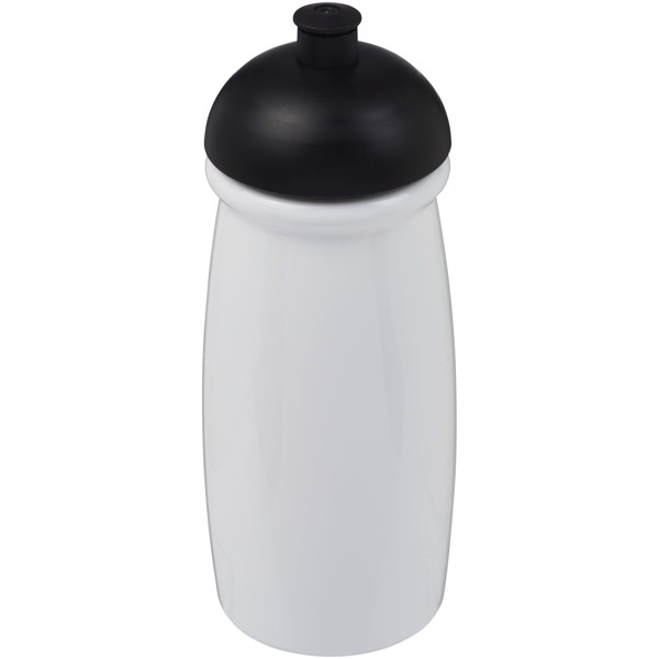 Sportovní láhev s kupolovitým víčkem H2O Pulse® 600 ml - Bílá / Černá