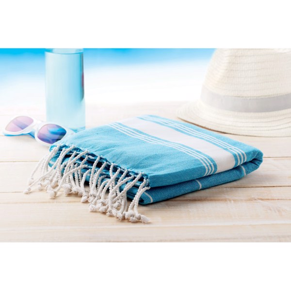 Malibu bombažna brisača za plažo 180 g/m², 170x90 cm - Turkizna