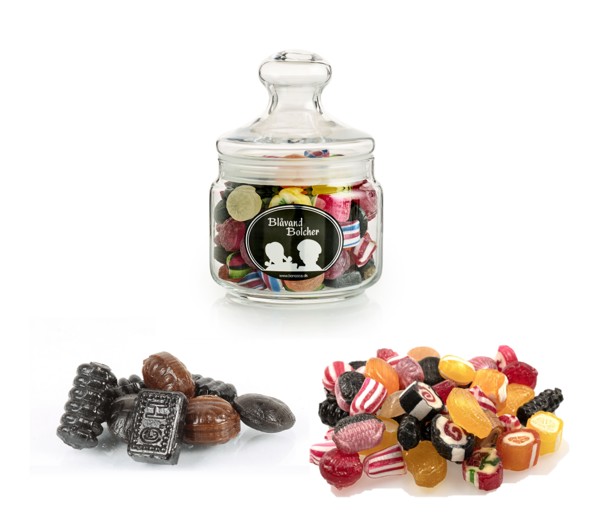 Small apotekerglas inkl. logolabel i 1-4 farver - Blåvand mix / Styk