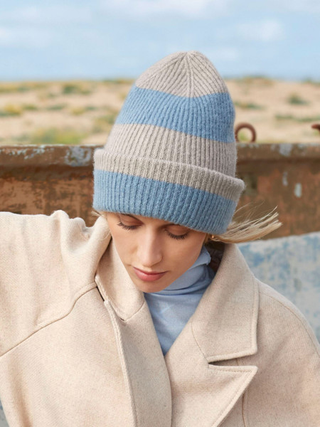 Colour Block Beanie - True Pink / Classic Red