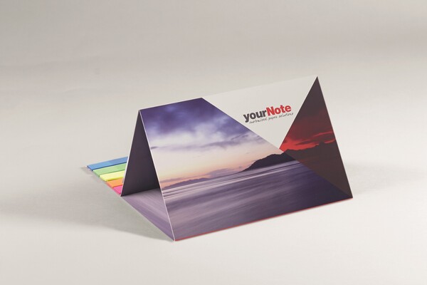 Desk calendar with soft cover, markers and memo pad - Full colour
