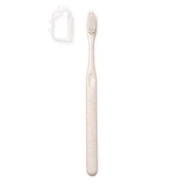 Personalised toothbrush made from wheat fibre with nylon bristles