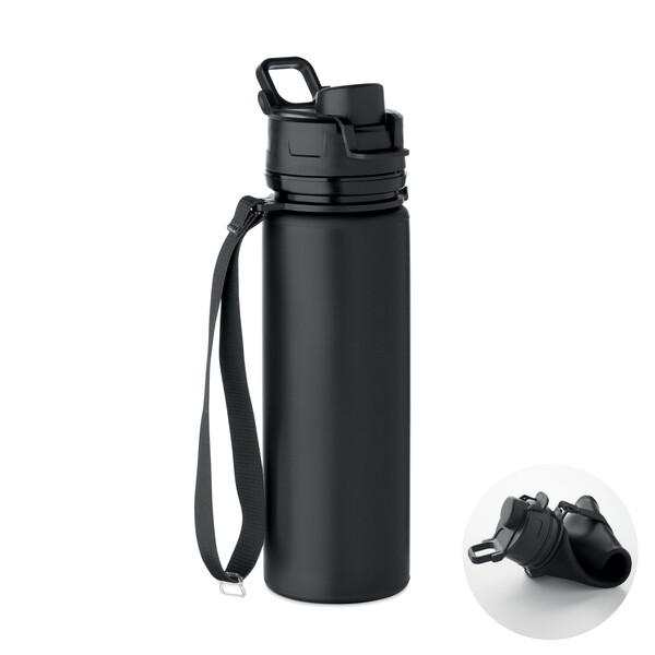 Foldable silicone sports bottle Lett - Black