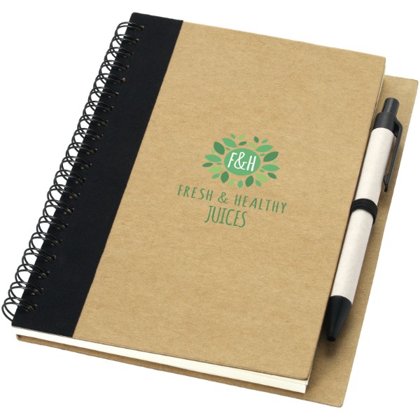 Priestly recycled notebook with pen - Natural / Solid Black