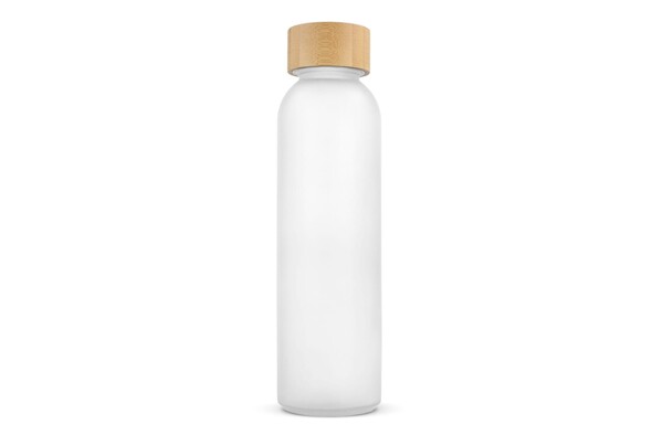 Bouteille d'eau verre & bambou 500ml - Blanc