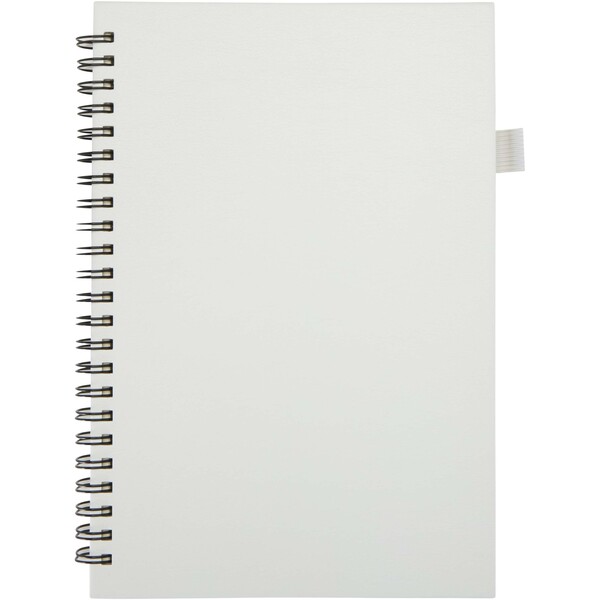 Liss A5 recycled plastic hard cover spiral notebook - White