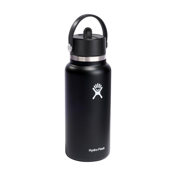 Hydro Flask Wide Mouth with Flex Straw Cap 946 ml bouteille d'eau - noir
