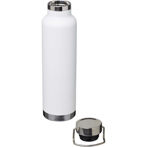 Garrafa de água de aço inoxidável reciclado com isolamento a vácuo de cobre com certificação RCS de 650 ml "Thor" - Branco