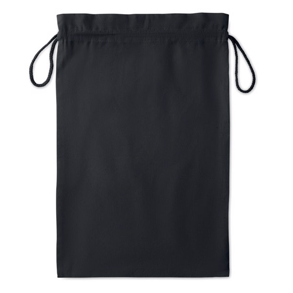 Large Cotton draw cord bag Taske Large - Black