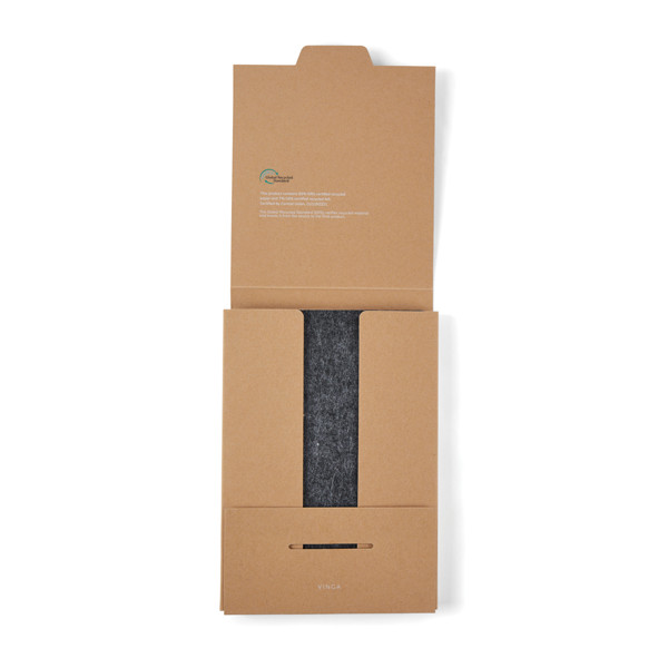 VINGA Albon GRS recycled felt notebook - Black