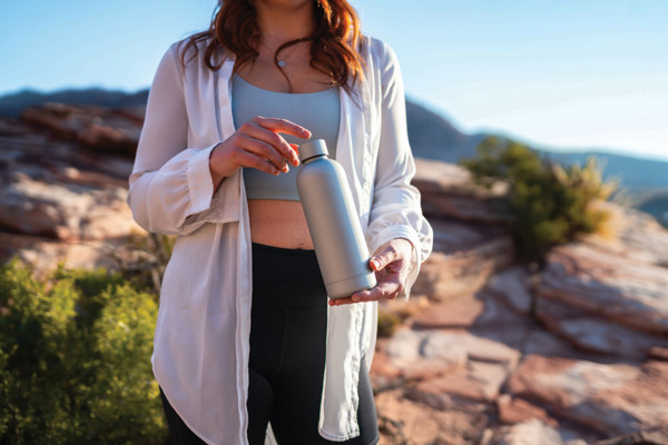 Bouteille isotherme 500ml en acier inoxydable recyclé RCS - Argent