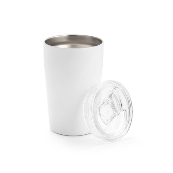 SLIDER. Stainless steel travel cup 380 mL - White