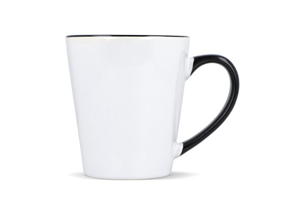 Mug subli Melbourne colored edge & handle 300ml - White / Black