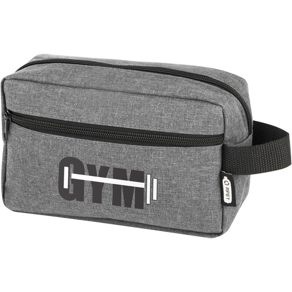 Beauty case in RPET certificato GRS Ross - 1,5L - Grigio melange