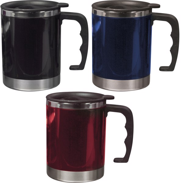 Stainless steel and AS double walled mug - Red