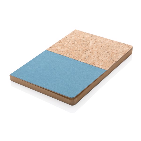 Carnet A5 à couverture en kraft et en liège - Bleu