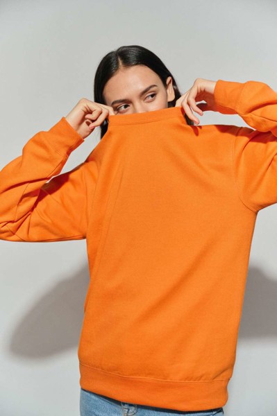 Unisex Basic Round Neck Tubular Sweatshirt - Ideal White / S