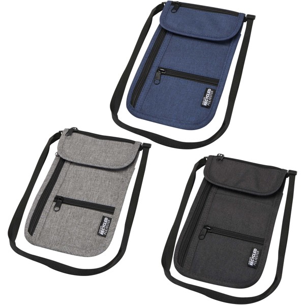 Pochette de voyage intelligente Ross recyclée et certifiée GRS - Bleu cobalt