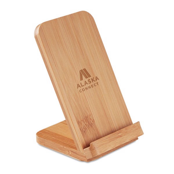 Bamboo wireless charge stand5W Wirestand - Wood