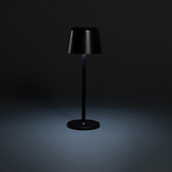 USB dobíjateľná stolná lampa Zenic z RCS recykl. plastu - Čierna