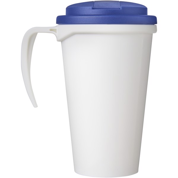 Mug isolant Brite-Americano® Grande 350ml avec couvercle anti fuite - Blanc / Bleu