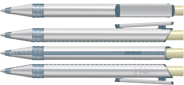 RECYKLOVANÉ PET PEN ALUMA transparent guľôčkové pero - Béžová
