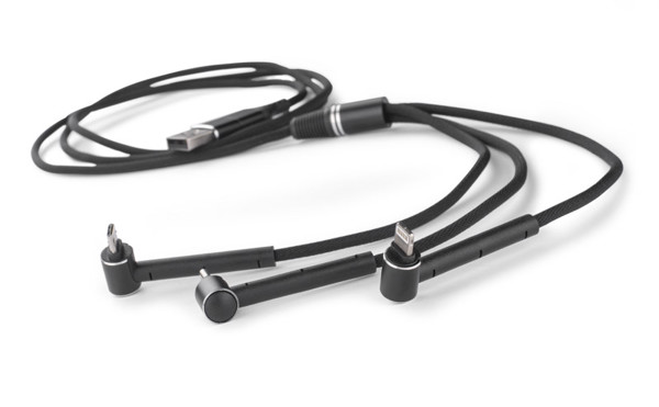 6 in 1 USB cable RICO - black