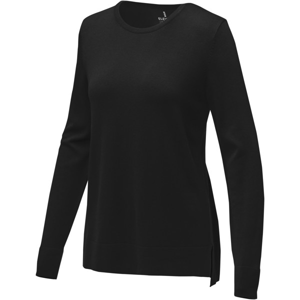 Jersey de cuello redondo para mujer "Merrit" - Negro intenso / XL