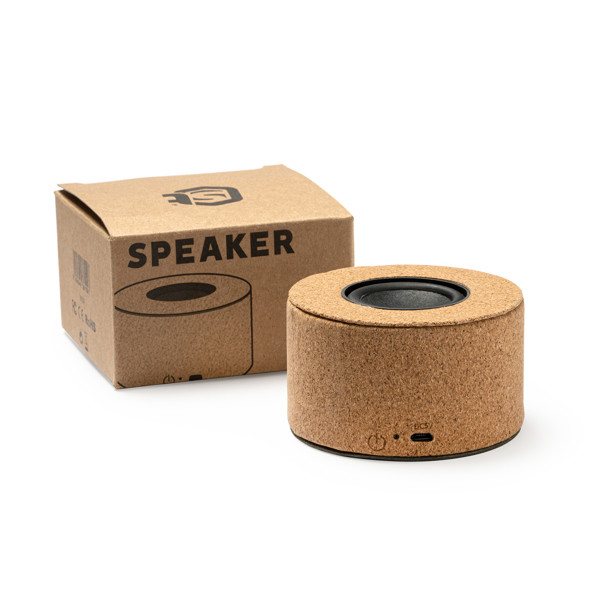 Personalised bluetooth speaker made of natural cork 3W with hands-free function