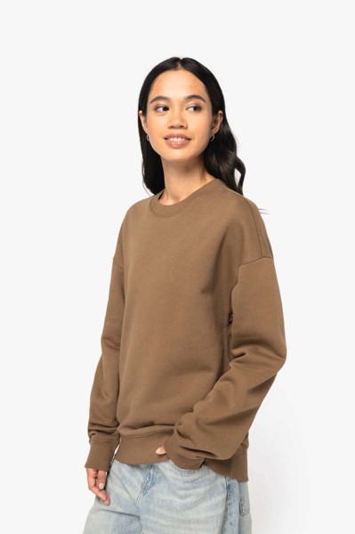 Unisex Eco-Friendly Oversized Crew Neck Sweatshirt - Ivory / 3XL